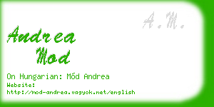 andrea mod business card