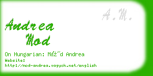 andrea mod business card